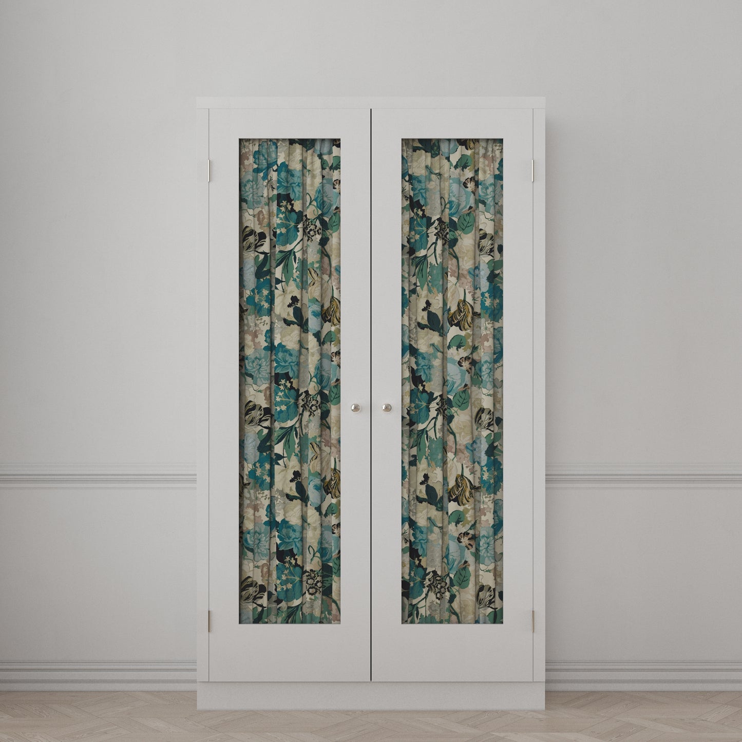 Dual Rod Pocket Curtains in Garden Tea Time - Blue Haze