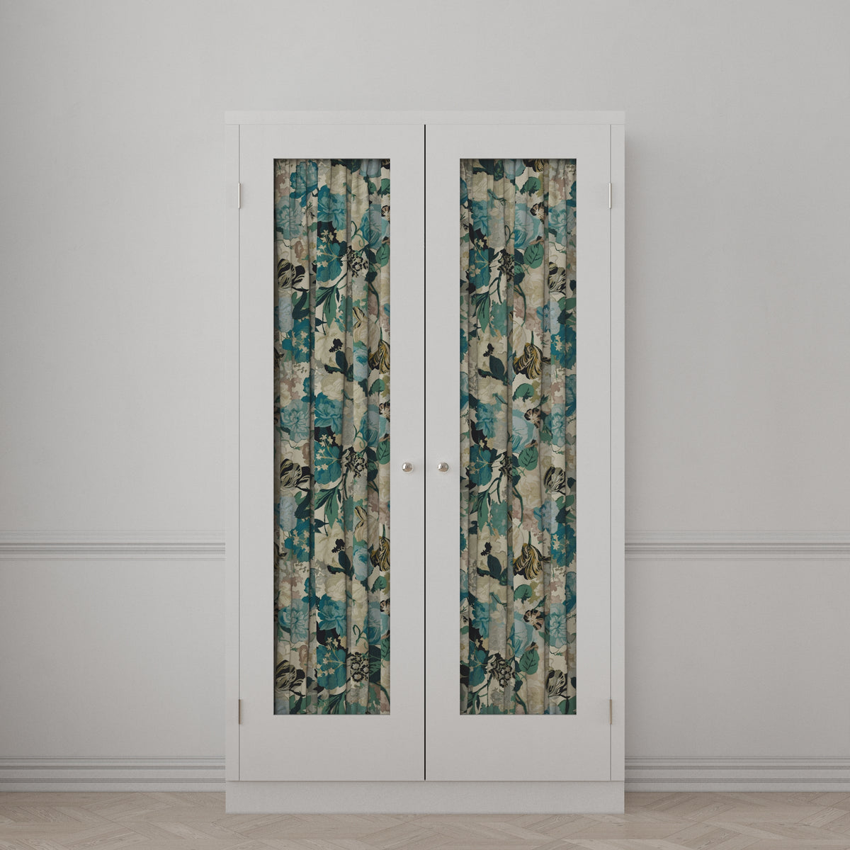 Dual Rod Pocket Curtains in Garden Tea Time - Blue Haze
