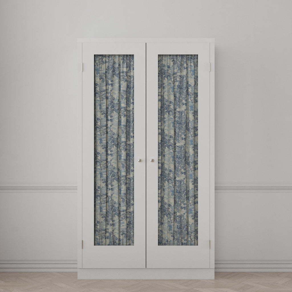 Dual Rod Pocket Curtains in Country Toile - Sapphire