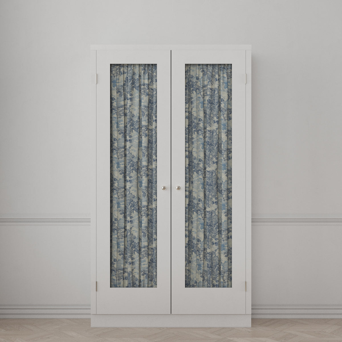 Dual Rod Pocket Curtains in Country Toile - Sapphire