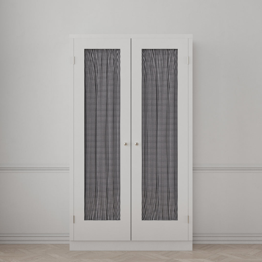 Dual Rod Pocket Curtains in Gingham - Black