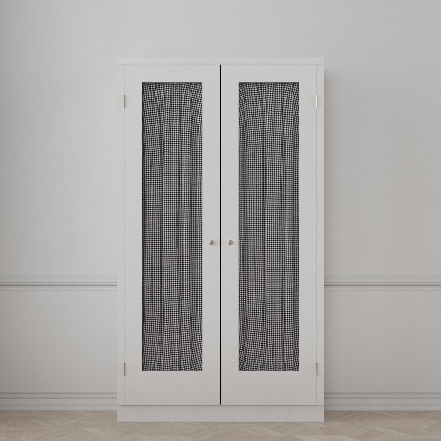 Dual Rod Pocket Curtains in Gingham - Black