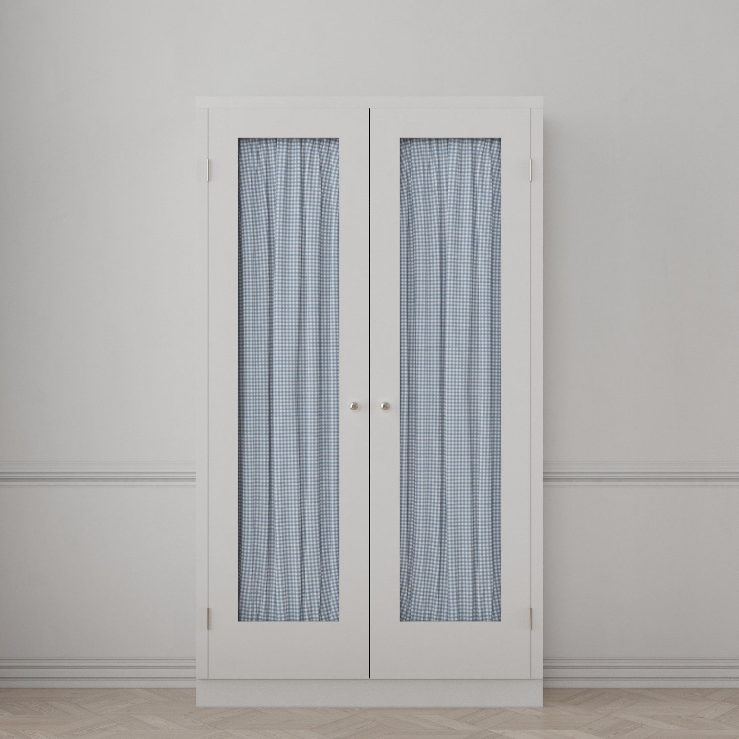 Dual Rod Pocket Curtains in Gingham - Blue Jean