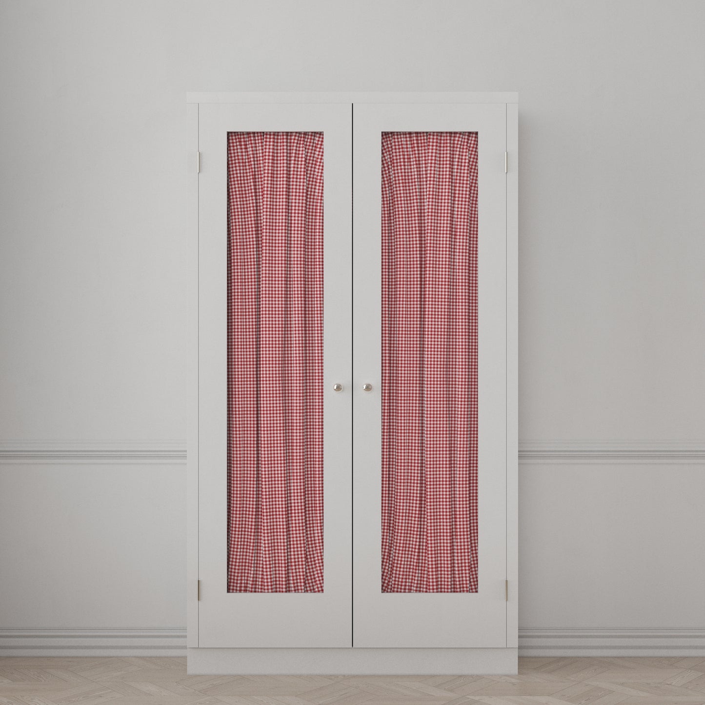 Dual Rod Pocket Curtains in Gingham - Cherry