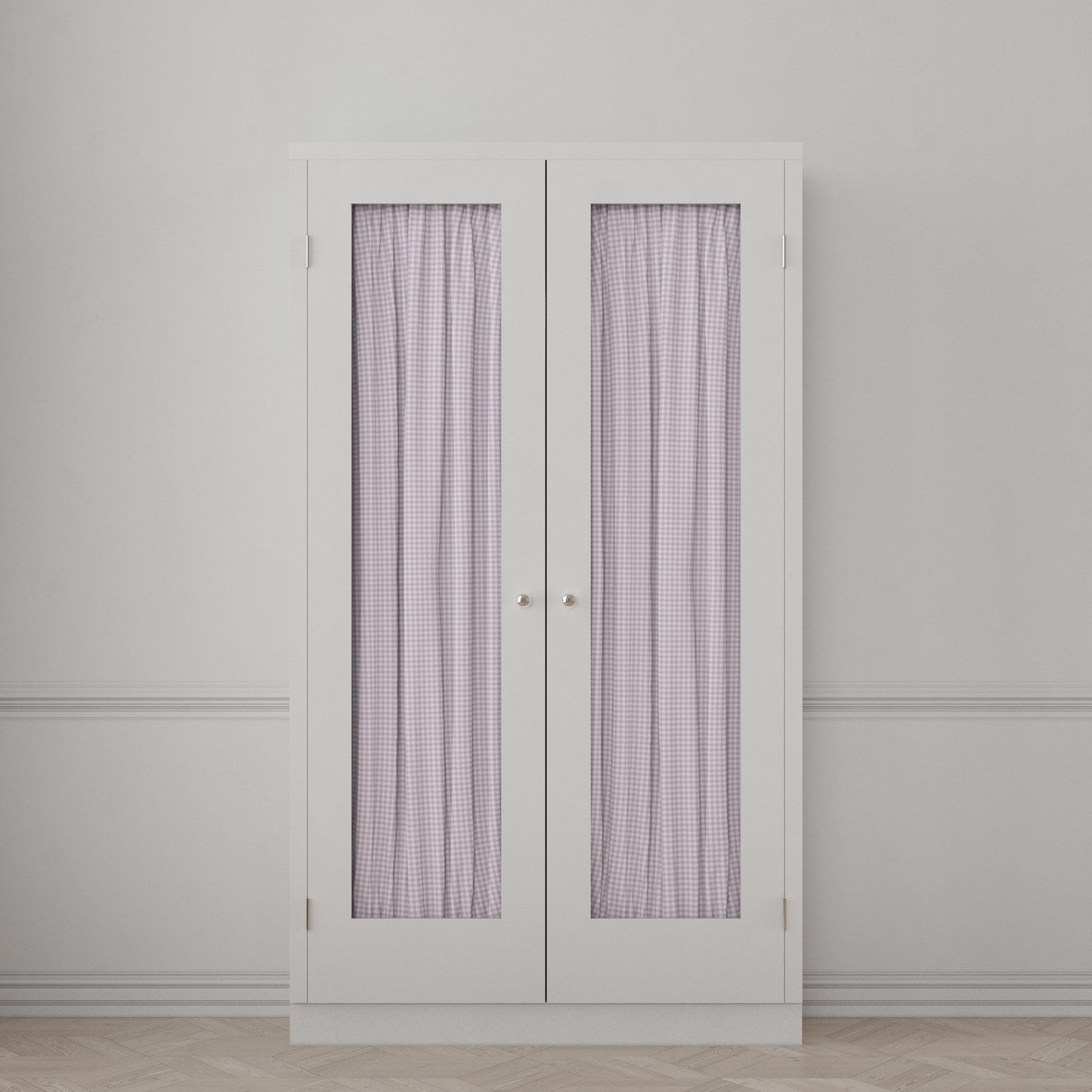 Dual Rod Pocket Curtains in Gingham - Lilac