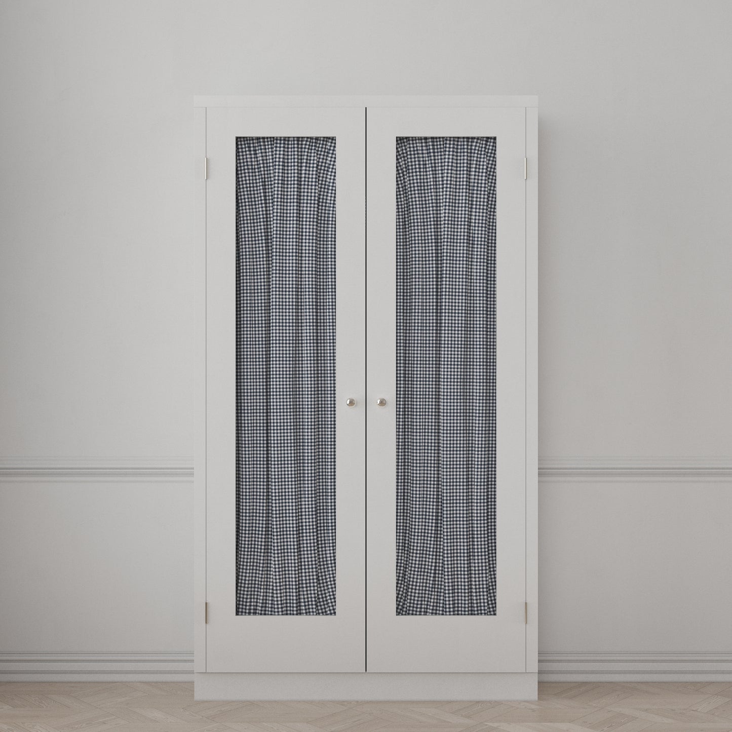 Dual Rod Pocket Curtains in Gingham - Navy