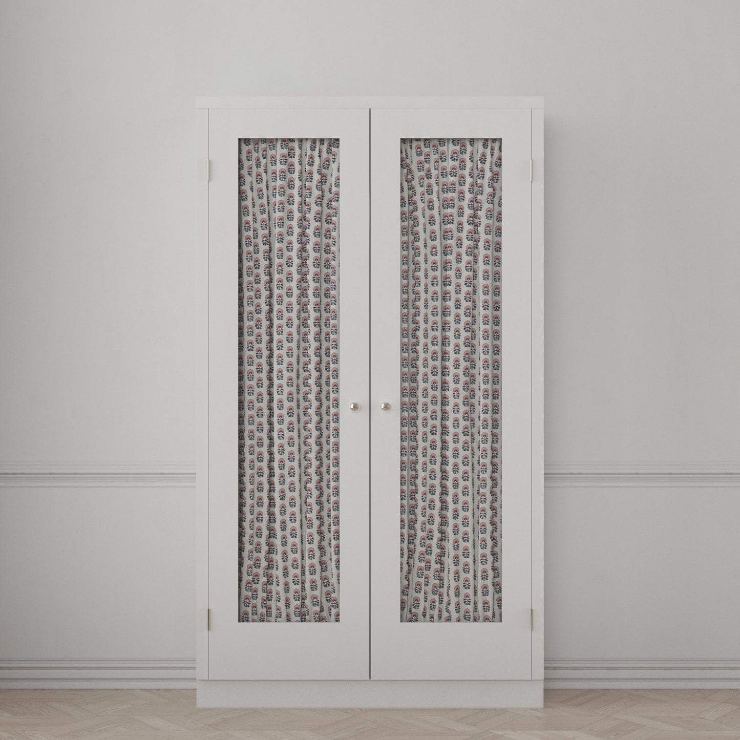 Dual Rod Pocket Curtains in Mini Florals - Mulberry