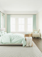 Tailored Bedskirt in Positive Print - Emerald
