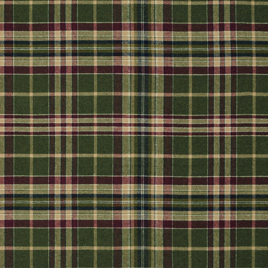 Pinch Pleat Drapery in Tartan - Evergreen