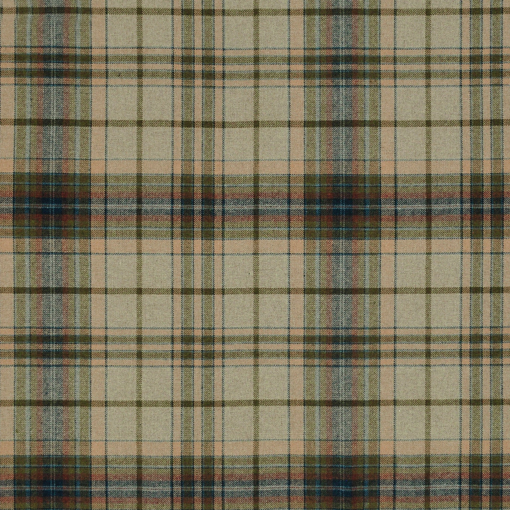 Relaxed Roman Shade in Tartan - Cappuccino