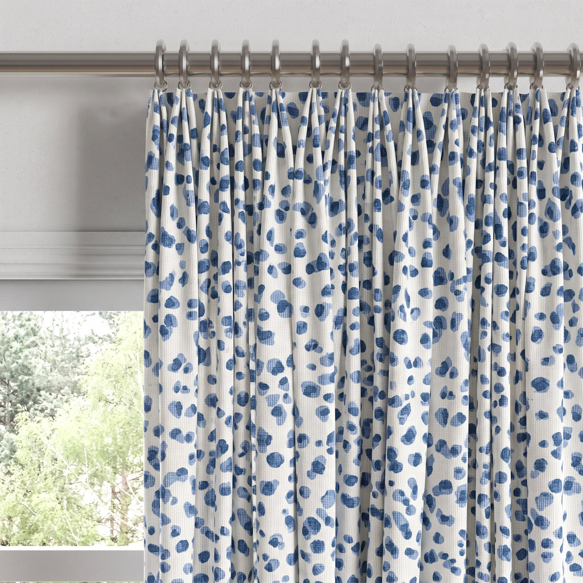 Euro Pleat Drapery in Spot On - Azure