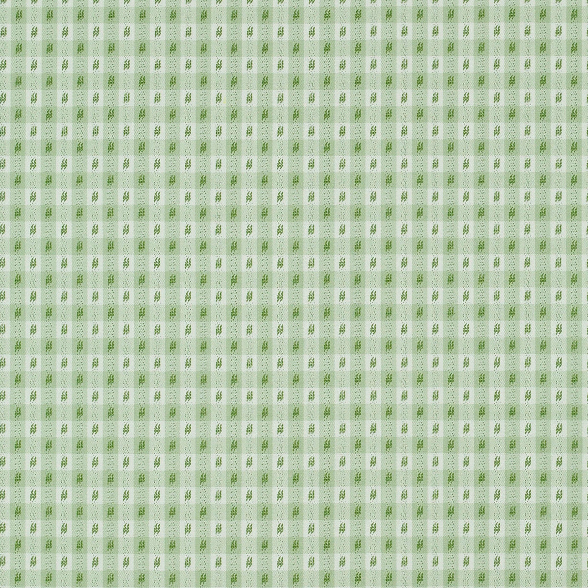 Flat Roman Shade in Luxe Gingham - Celery