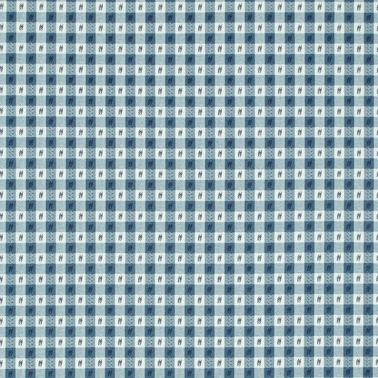 Relaxed Roman Shade in Luxe Gingham - Chambray