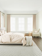 Flat Roman Shade in Slubby Linen - Cream