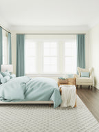 Simple Floor Pillow in Slubby Linen - Puddle