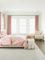 Simple Floor Pillow in Slubby Linen - Think Pink