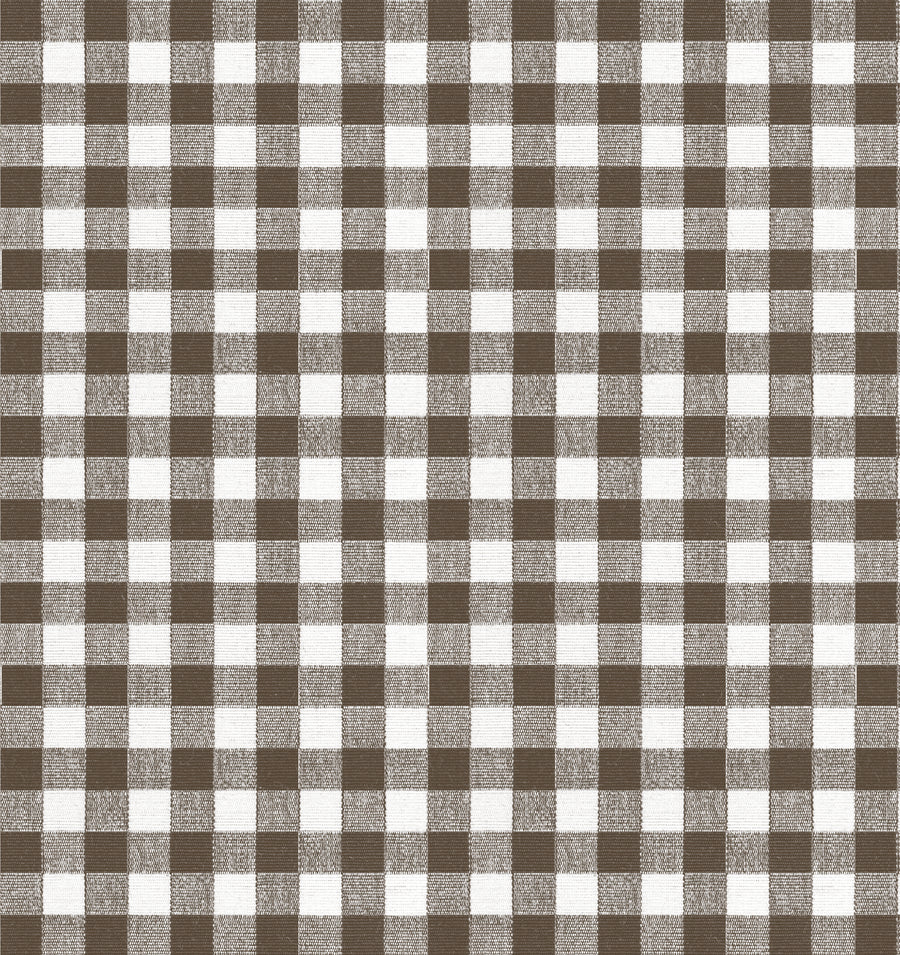 Pinch Pleat Drapery in Gingham - Chestnut
