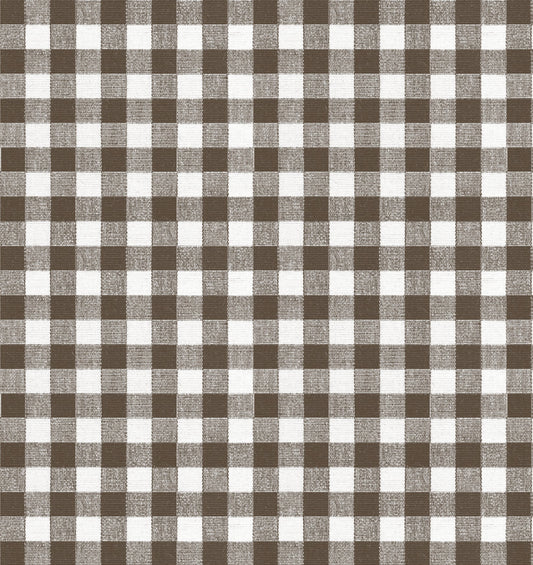 Custom Bench Cushion in Gingham - Chestnut