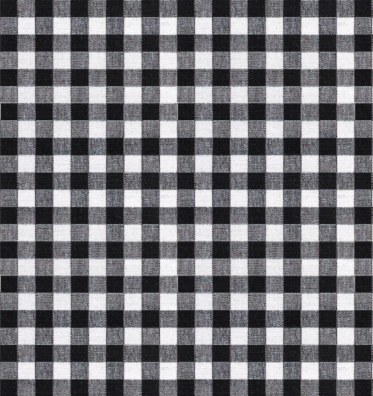Dual Rod Pocket Curtains in Gingham - Black