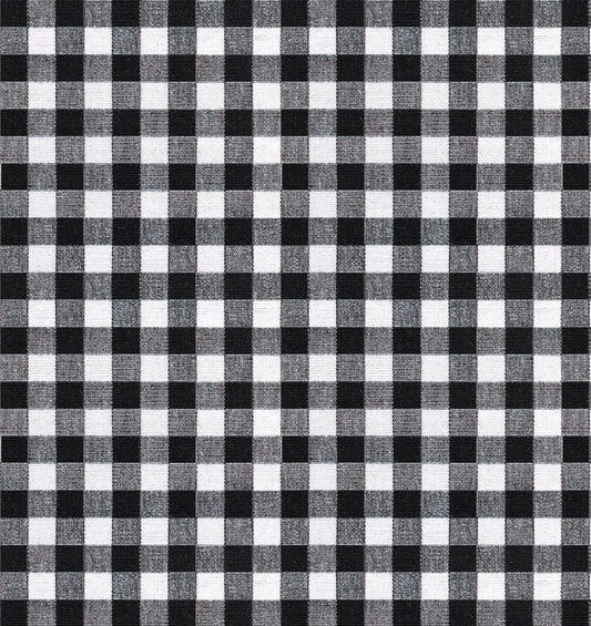 Dual Rod Pocket Curtains in Gingham - Black