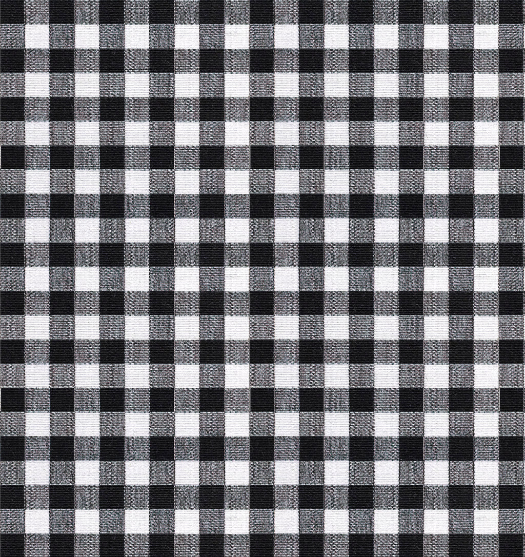 Pinch Pleat Cafe Curtains in Gingham - Black