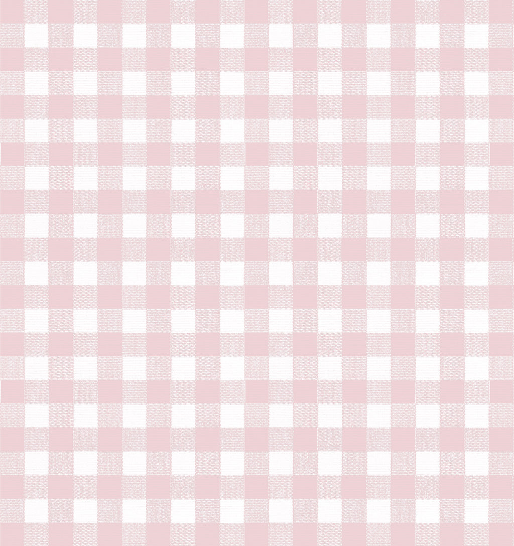 Euro Pleat Drapery in Gingham - Light Pink