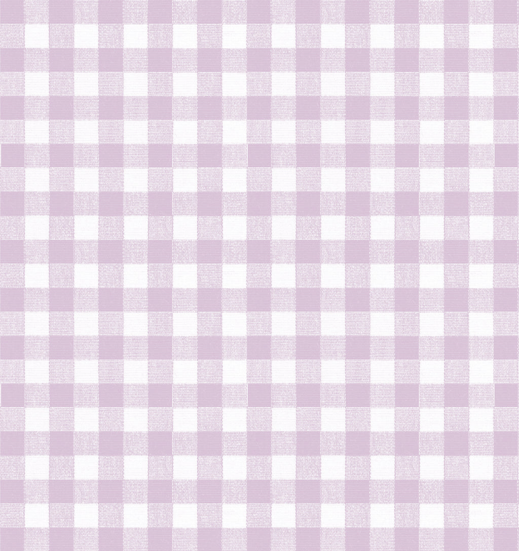Circular Throw Pillow in Gingham - Lilac