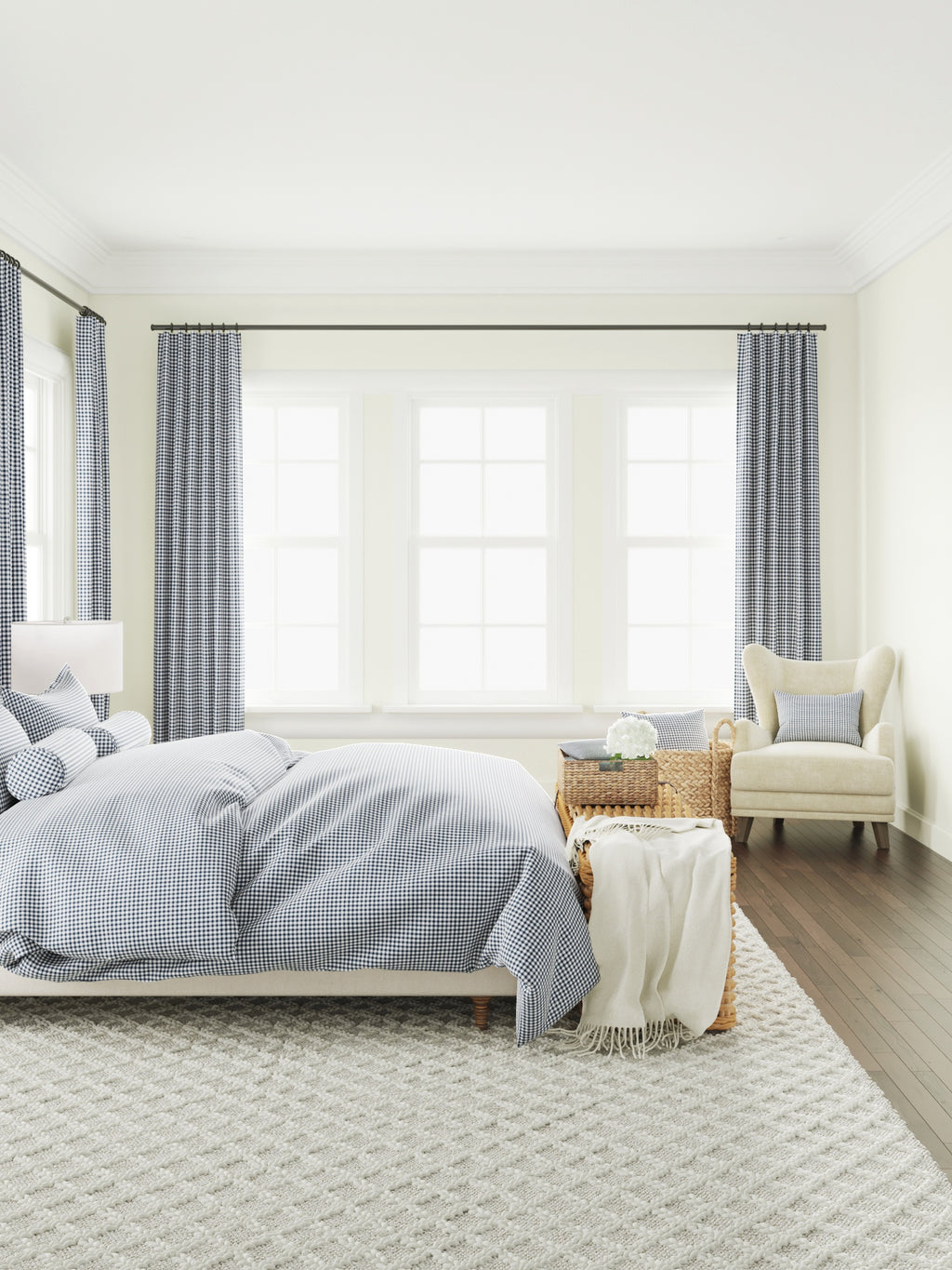Convertible Drapery in Gingham - Navy