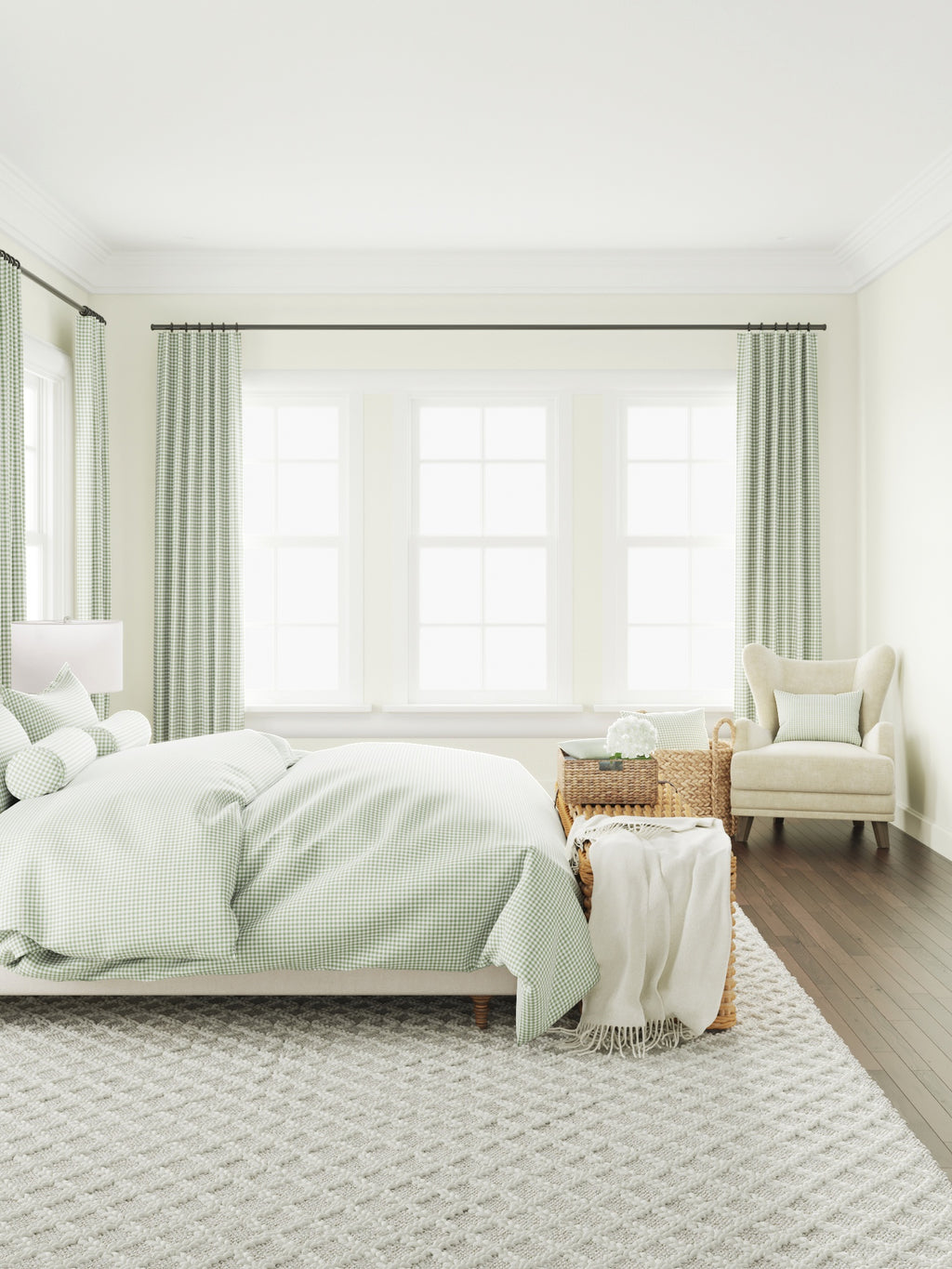 Boudoir Pillow in Gingham - Sage