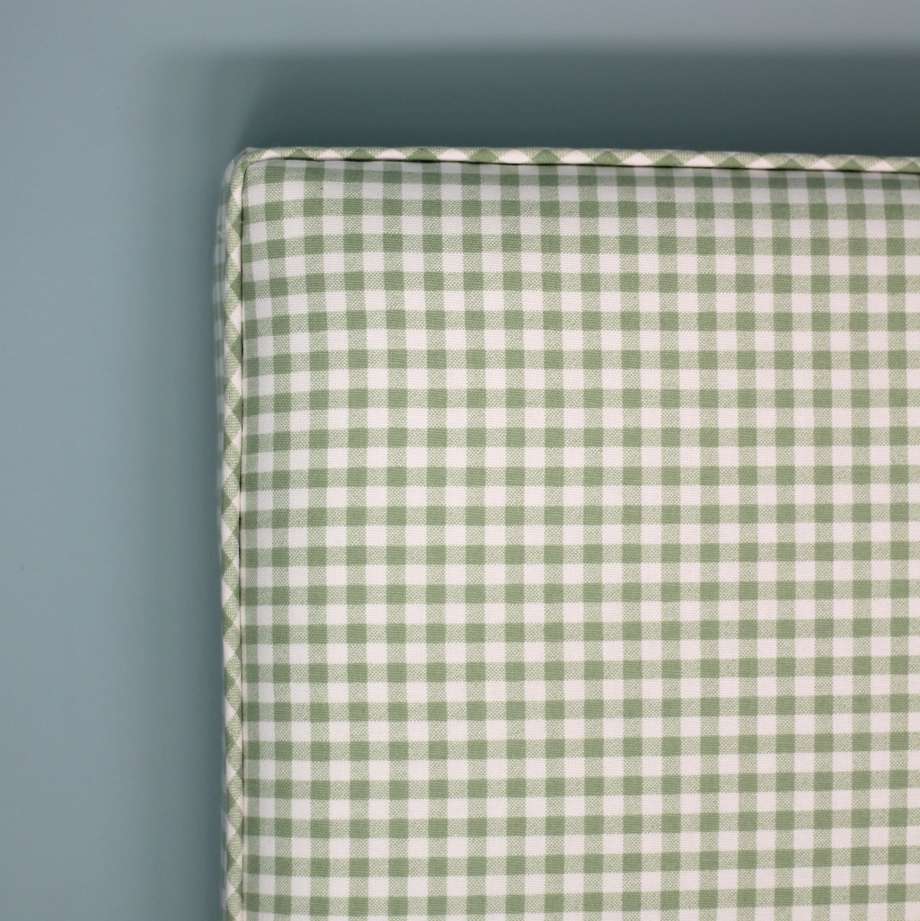 Simple Floor Pillow in Gingham - Sage