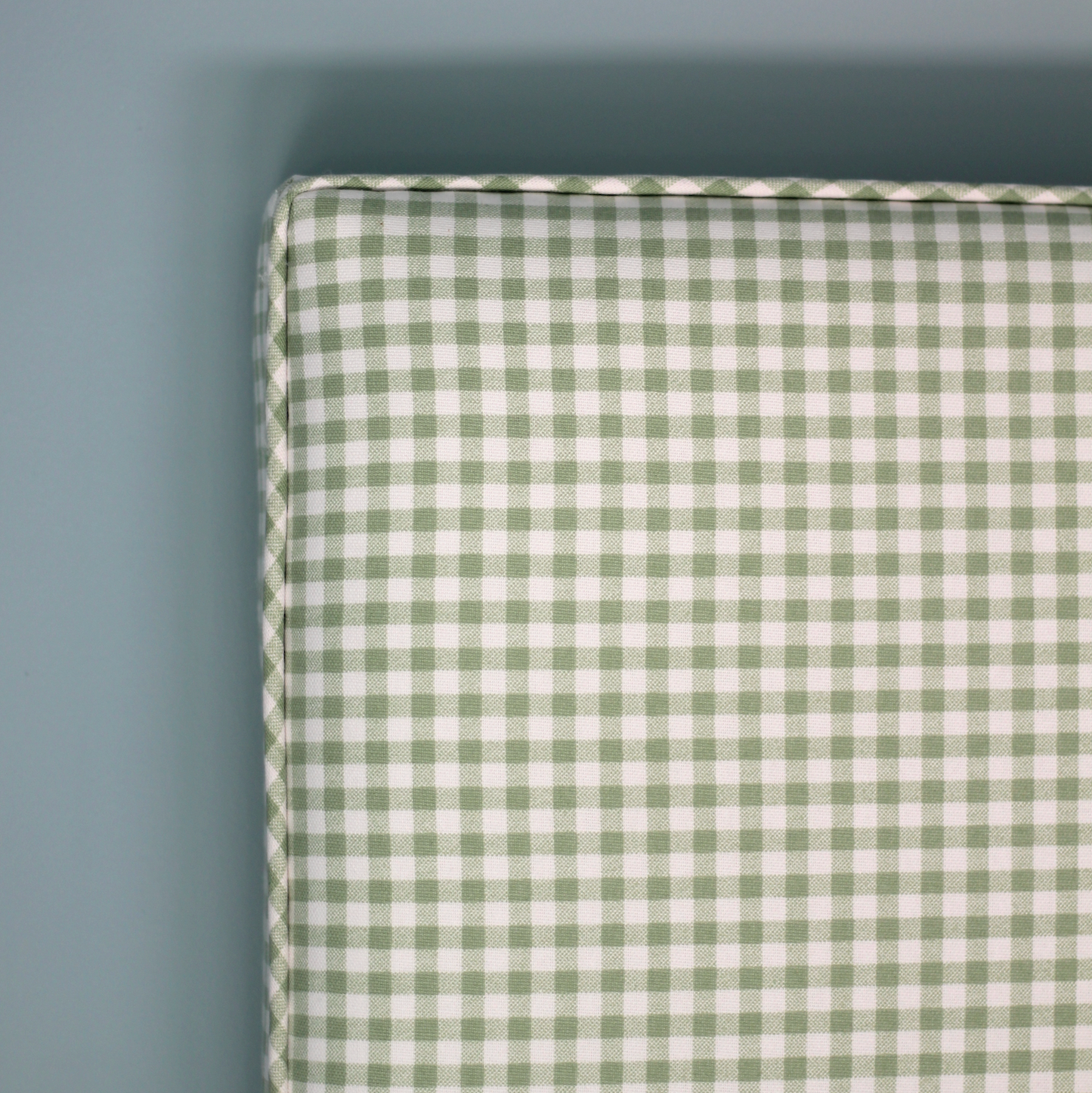 Pinch Pleat Drapery in Gingham - Sage
