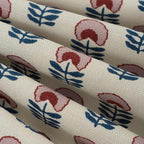 Square Pouf in Mini Florals - Mulberry