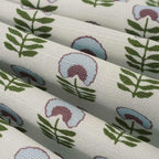 Square Pouf in Mini Florals - Sky Garden