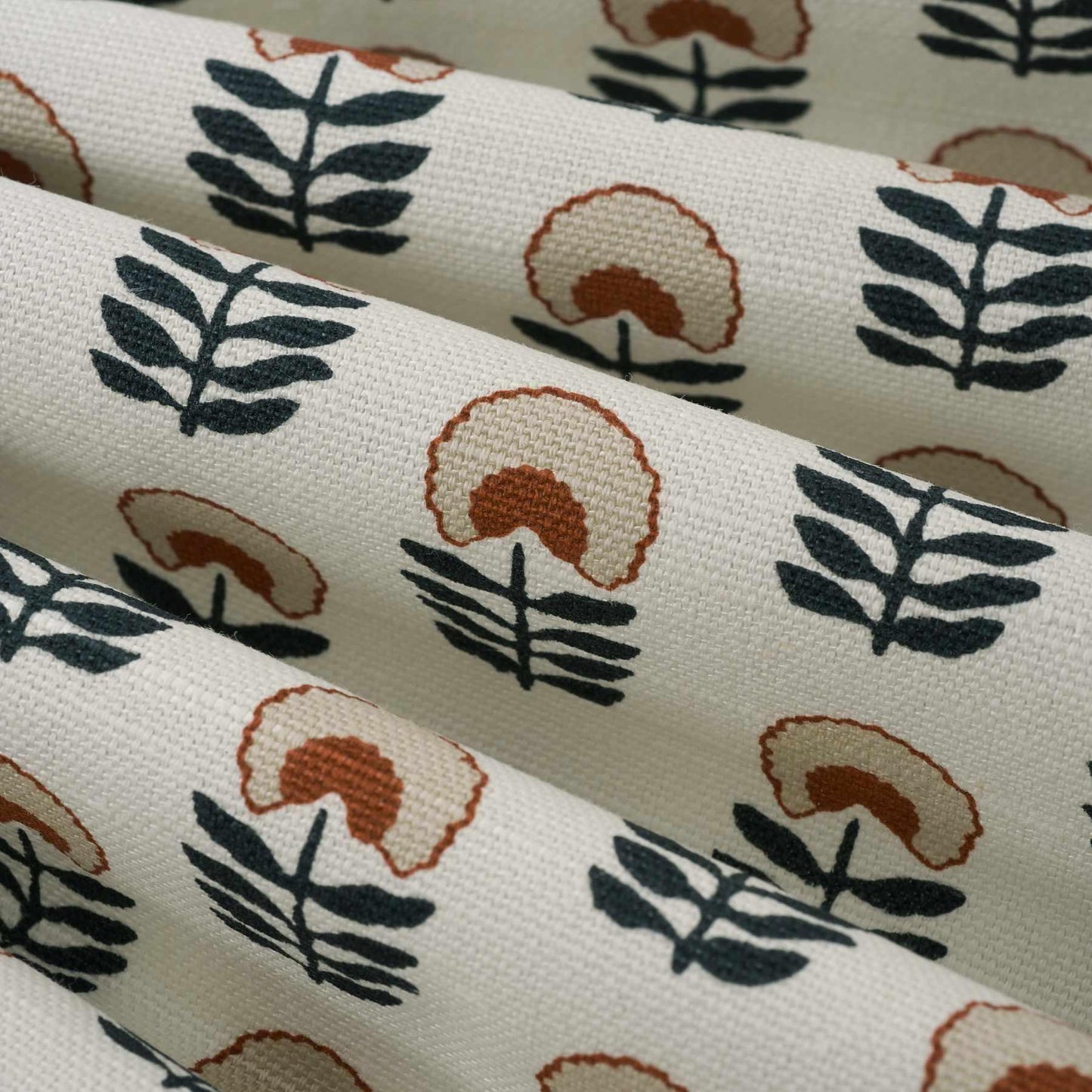 Pinch Pleat Cafe Curtains in Mini Florals - Pottery