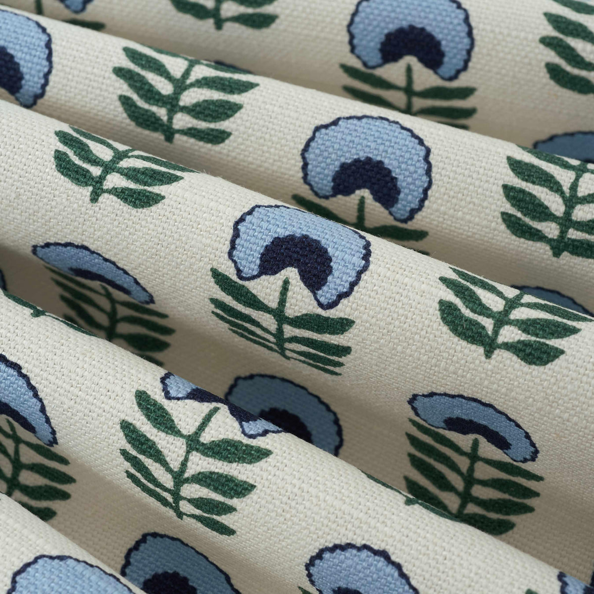 Square Pouf in Mini Florals - Forest