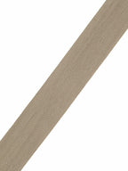Flat Roman Shade in White Linen with Stone Trim