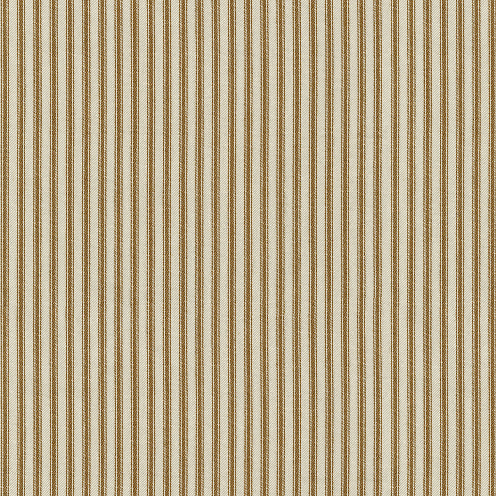 Dual Rod Pocket Curtains in Little White Line - Cognac