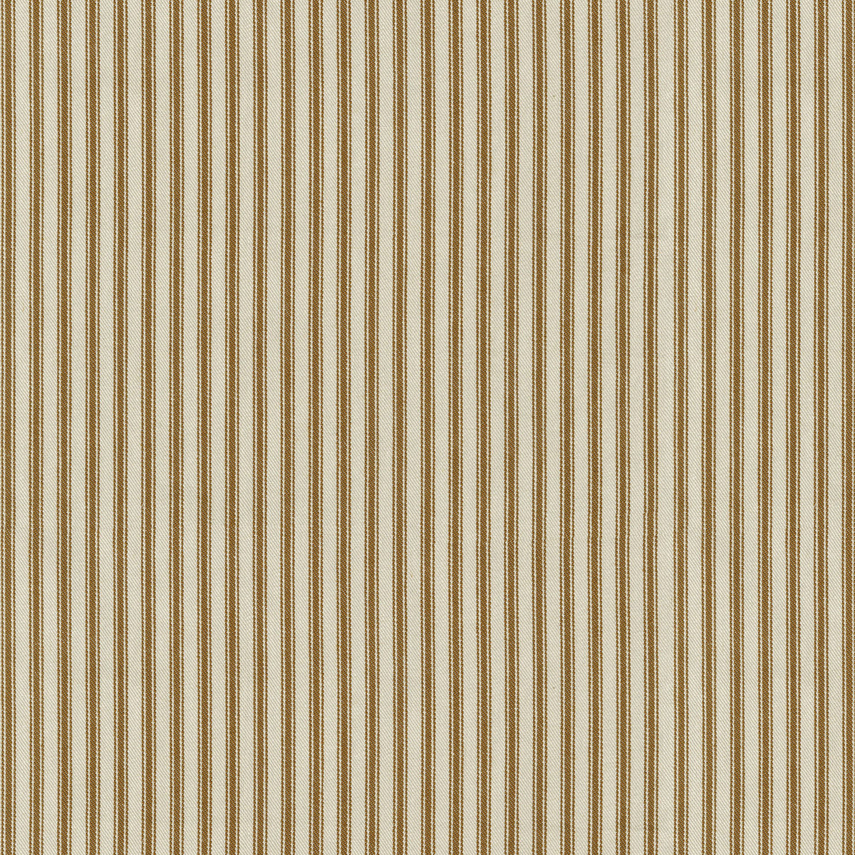 Tailored Bedskirt in Little White Line - Cognac