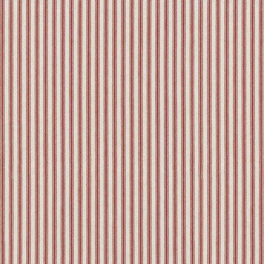 Relaxed Roman Shade in Little White Line - Red