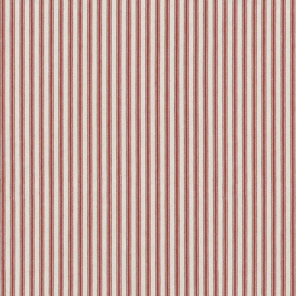 Ruffle Bedskirt in Little White Line - Red