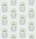 Square Pouf in Mini Florals - Ivory