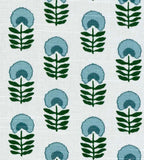 Square Pouf in Mini Florals - Mountain Teal