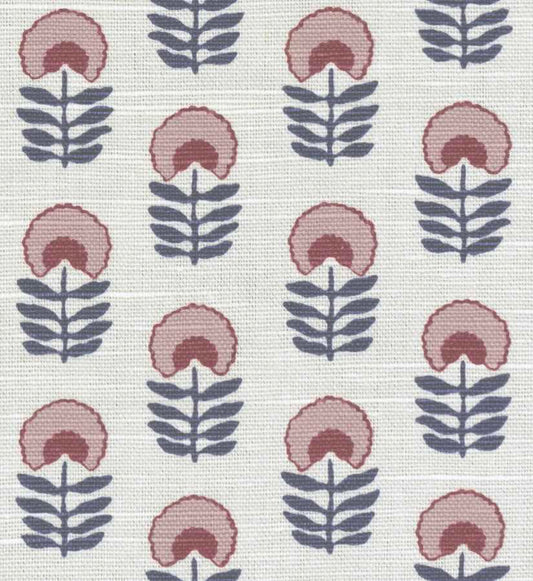 Euro Pleat Drapery in Mini Florals - Mulberry