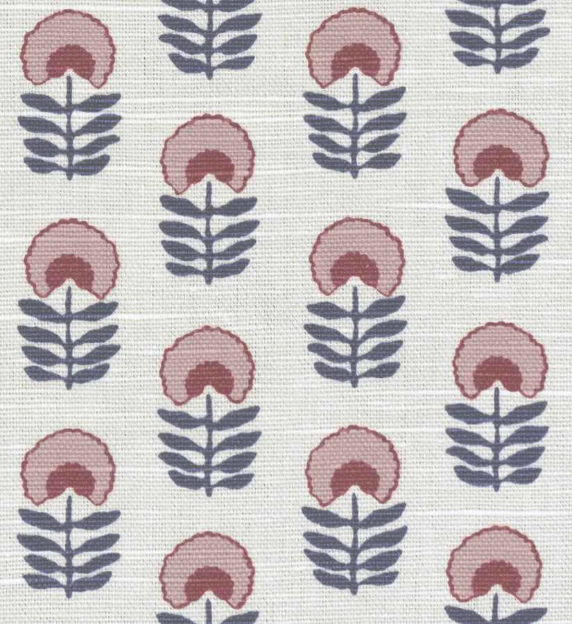 Relaxed Roman Shade in Mini Florals - Mulberry