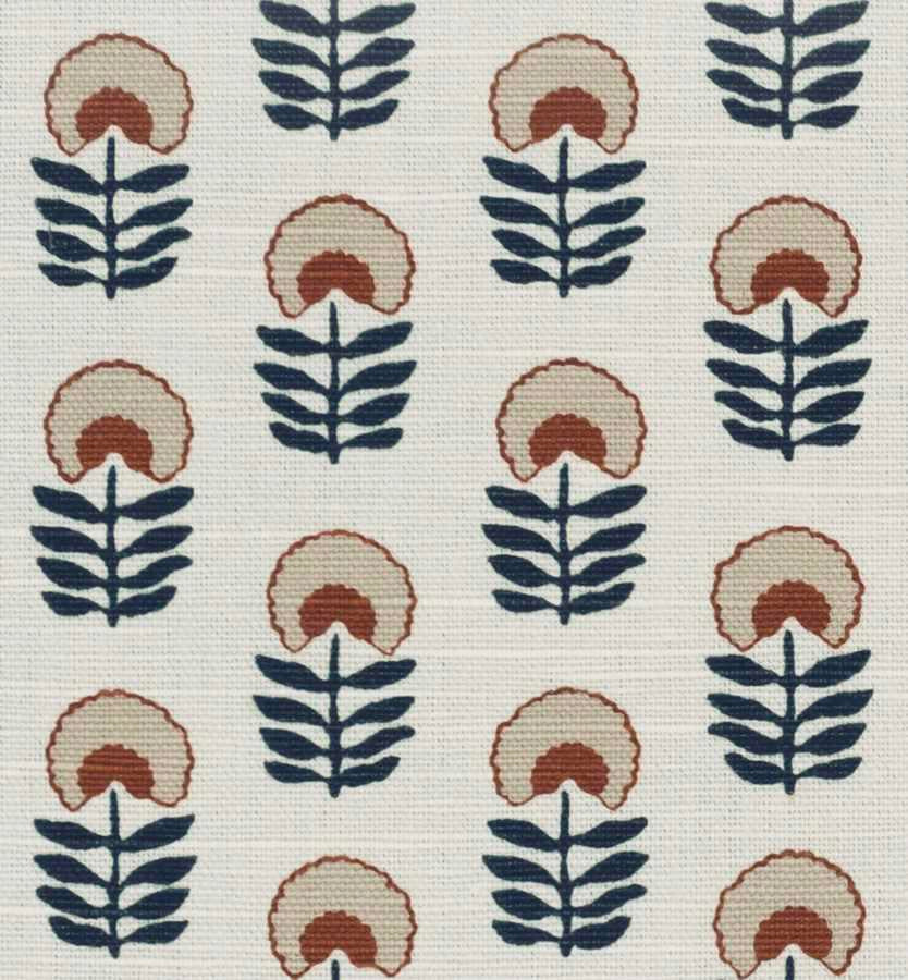 Pinch Pleat Drapery in Mini Florals - Pottery