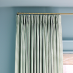 Square Pouf in Gingham - Sage