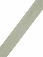 Flat Roman Shade in White Linen with Sage Trim