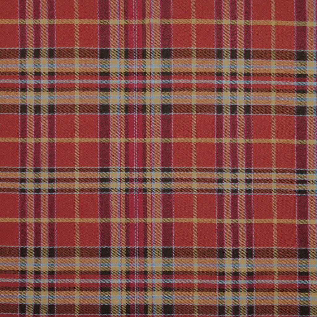Pinch Pleat Cafe Curtains in Tartan - Redwood