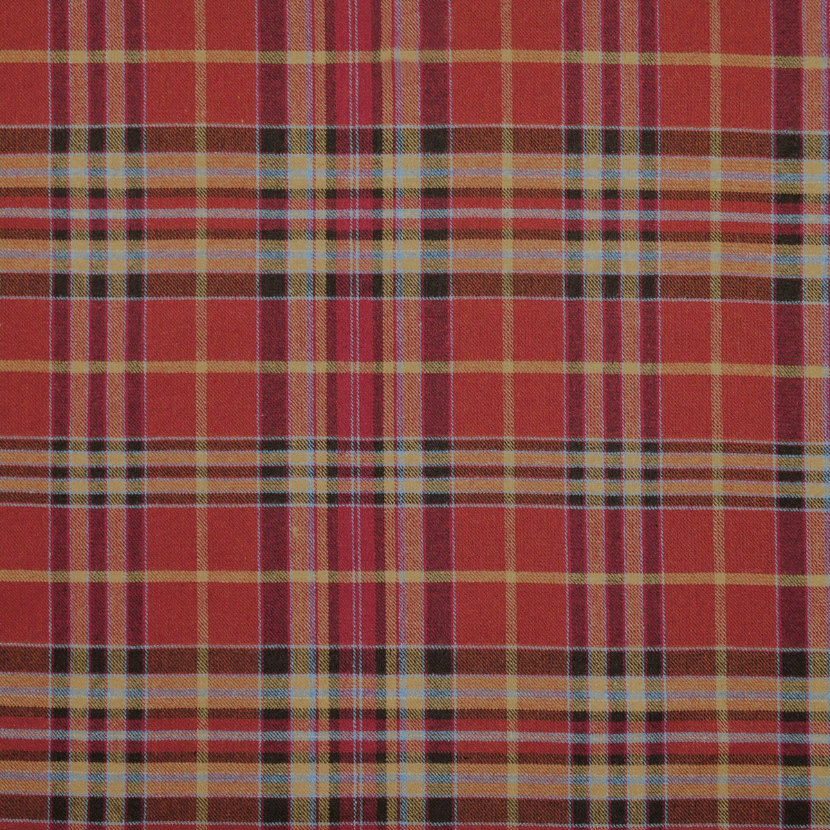Pinch Pleat Cafe Curtains in Tartan - Redwood