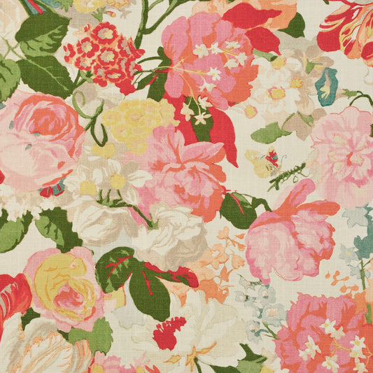 Euro Pleat Drapery in Garden Tea Time - Pink